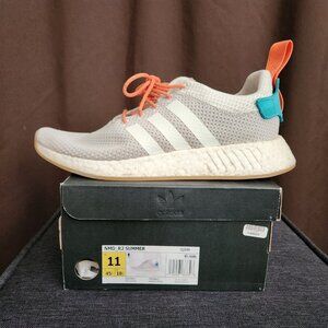 Size 11 - adidas NMD R2 Summer Blue/Orange/White Suede CQ3080